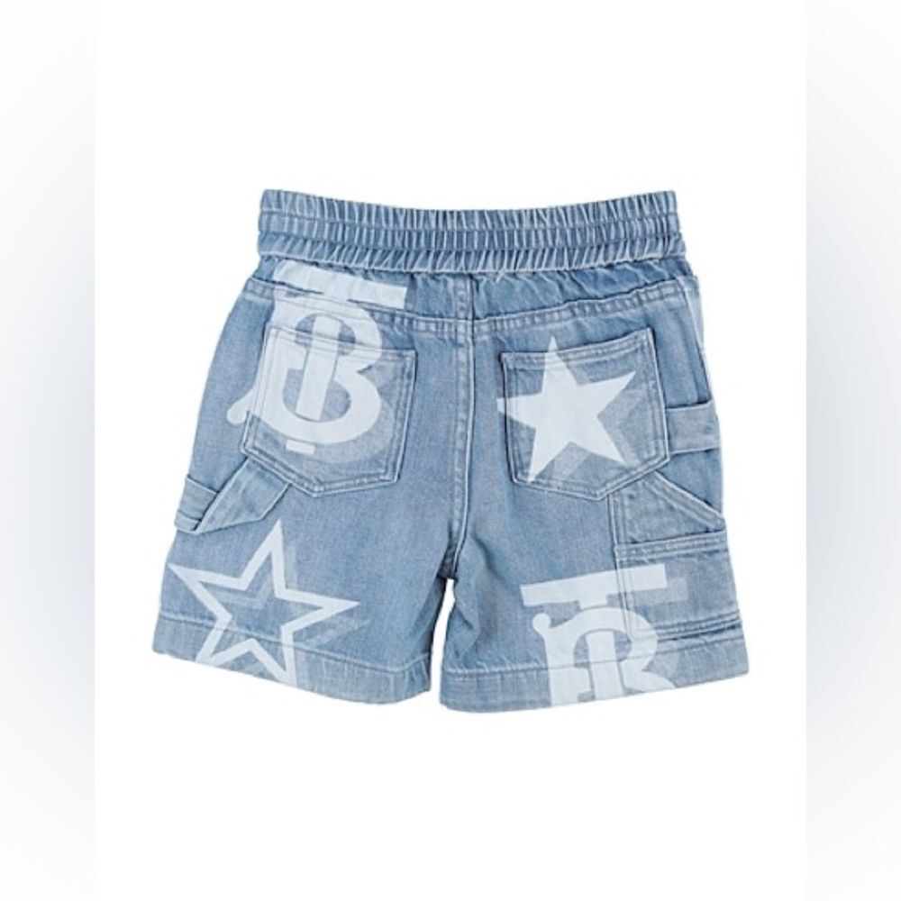 Burberry Kids Blue TB Star Print Denim Shorts blue size 4 NWT - Picture 6 of 9